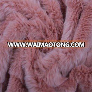 18mm plushed short hair foiled cutted pink faux fur fabric